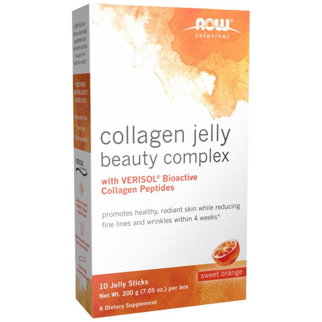 Collagen Jelly Beauty Complex - Jelly Sticks - 10 x 20 грама  NOW Foods - Nutra Best Bulgaria