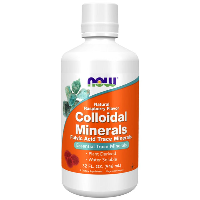 Colloidal Minerals | Fulvic Acid Trace Minerals - Raspberry Flavor - 946 мл  NOW Foods - Nutra Best Bulgaria
