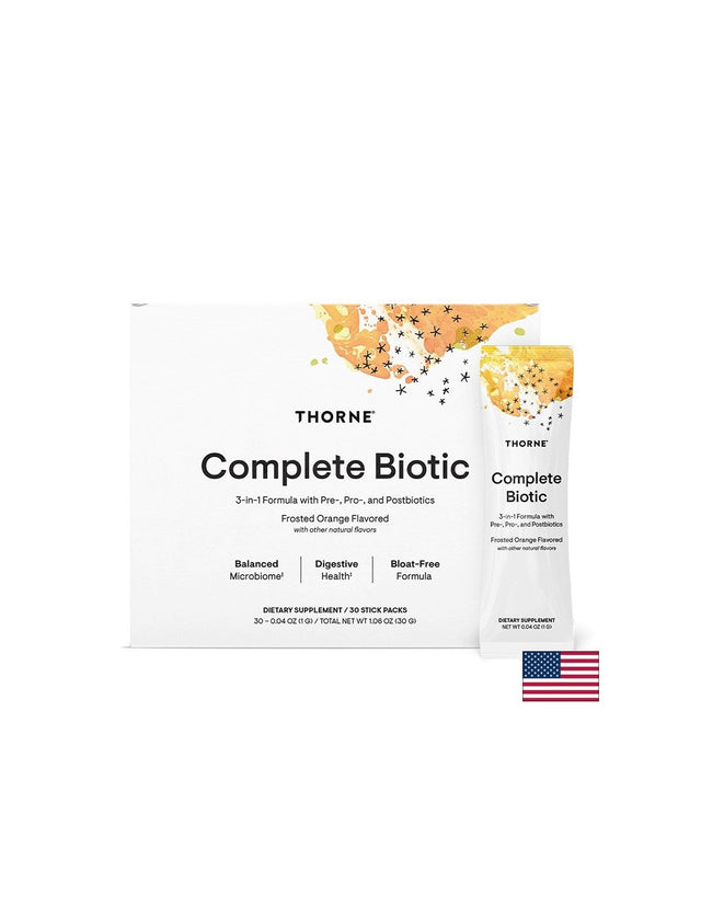 Complete Biotic 3 в 1 – Пробиотик, бактериофаги и постбиотик за балансирана чревна микрофлора, 30 сашета  Thorne - Nutra Best Bulgaria