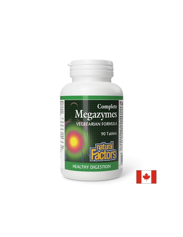 Растителни храносмилателни ензими - Complete Megazymes, 90 таблетки  Natural Factors - Nutra Best Bulgaria