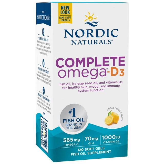 Complete Omega-D3 565 mg - 120 Гел капсули  Nordic Naturals - Nutra Best Bulgaria
