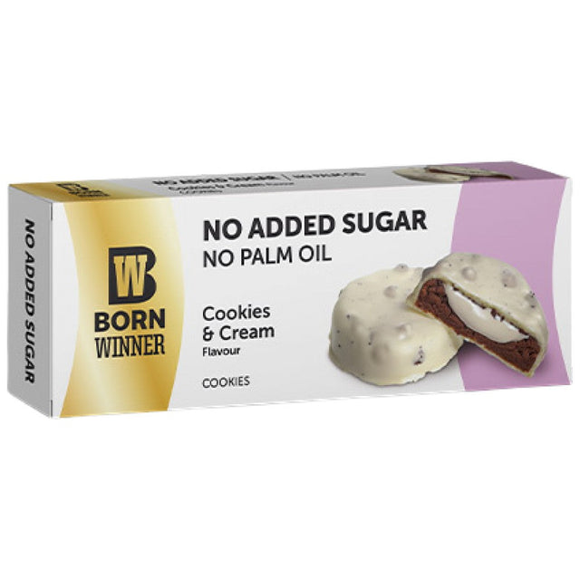 Cookies | No Added Sugar & Palm Oil - Cookies & Cream - 100 грама  Born Winner - Nutra Best Bulgaria