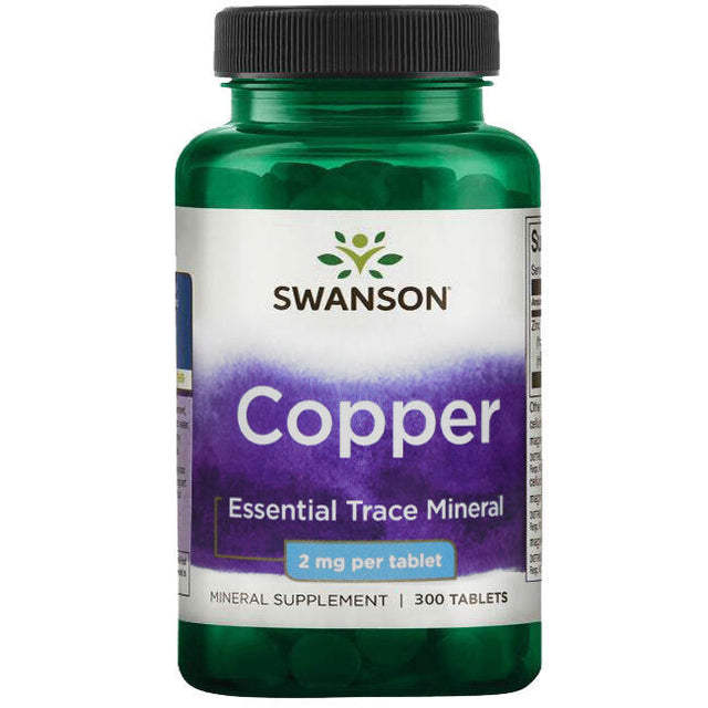 Copper 2 mg - 300 Таблетки  Swanson - Nutra Best Bulgaria