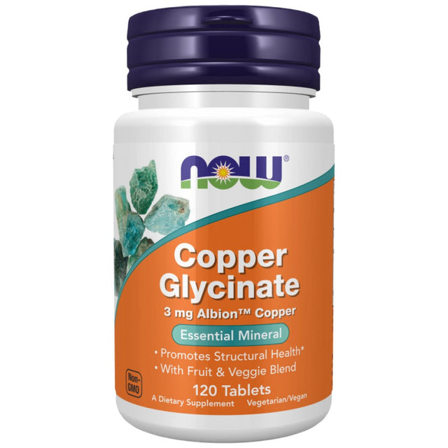 Copper Glycinate 3 mg | Albion™ Copper Bisglycinate - 120 Таблетки  NOW Foods - Nutra Best Bulgaria