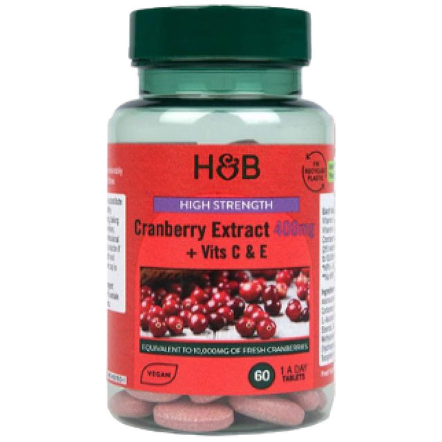 Червена боровинка с витамини С и Е / Cranberry Extract + Vit C & E 400mg 60 tablets  Holland & Barrett - Nutra Best Bulgaria