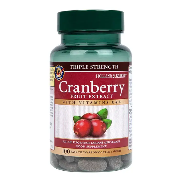 Червена боровинка с витамини С и Е (Cranberry Extract + Vit C & E) 400mg 90 таблетки  Holland and Barrett - Nutra Best Bulgaria