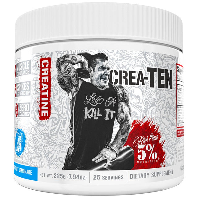 Crea-TEN | 10 Types Creatine Matrix - 225 грама  Rich Piana 5% Nutrition - Nutra Best Bulgaria