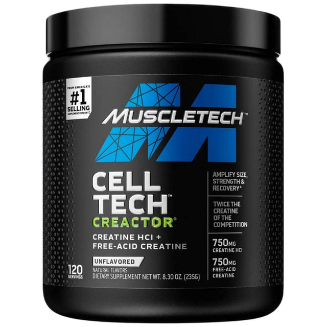Creactor® | Creatine HCl + Free-Acid Creatine - 235 грама  MuscleTech - Nutra Best Bulgaria