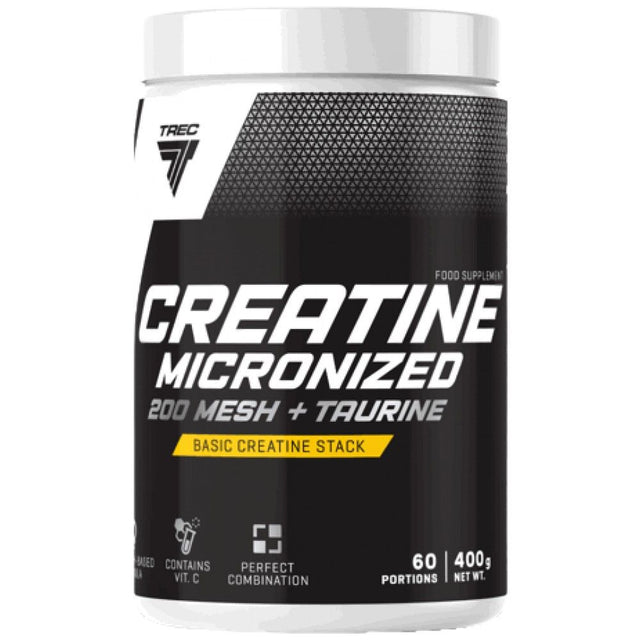 Creatine Micronized 200 Mesh + Taurine | High Quality Creatine Monohydrate Powder - 400 грама  Trec Nutrition - Nutra Best Bulgaria