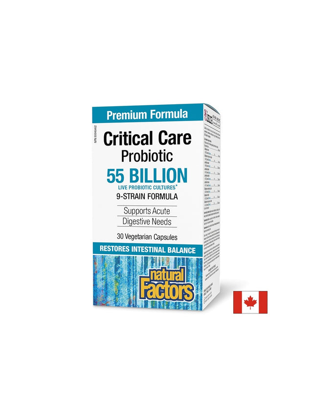 Critical Care Probiotic 55 Billion Active Cells, 9 Strain Formula - 30 капсули  Natural Factors - Nutra Best Bulgaria