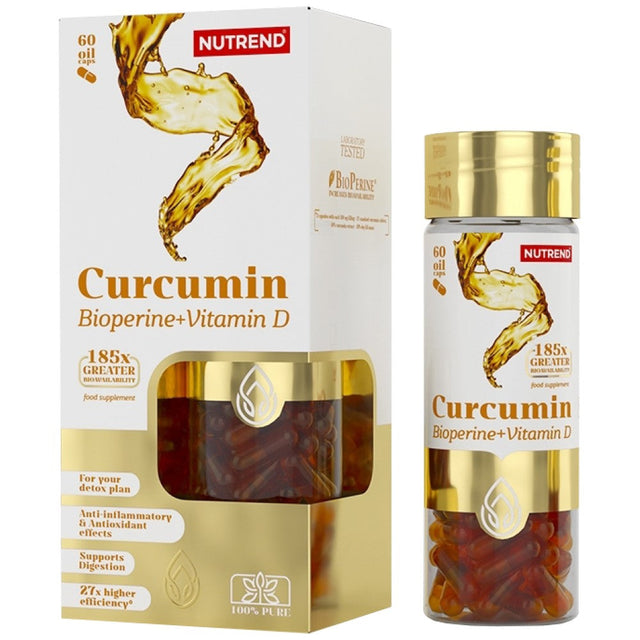 Curcumin + Bioperine + Vitamin D - 60 капсули  Nutrend - Nutra Best Bulgaria