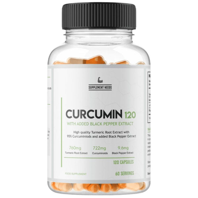 Curcumin & Black Pepper Extract - 120 капсули  Supplement Needs - Nutra Best Bulgaria