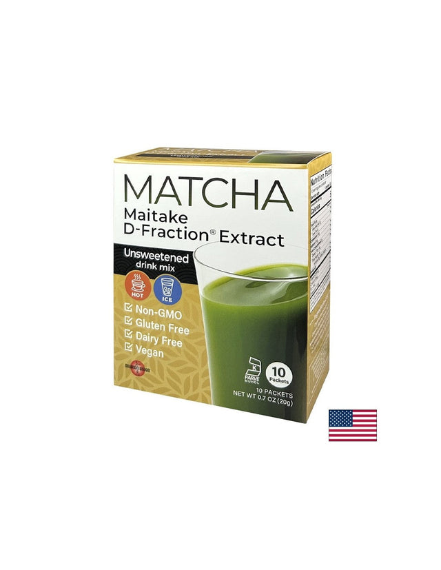 Матча с екстракт от майтаке D-Fraction Extract, 10 пакетчета  Mushroom Wisdom - Nutra Best Bulgaria