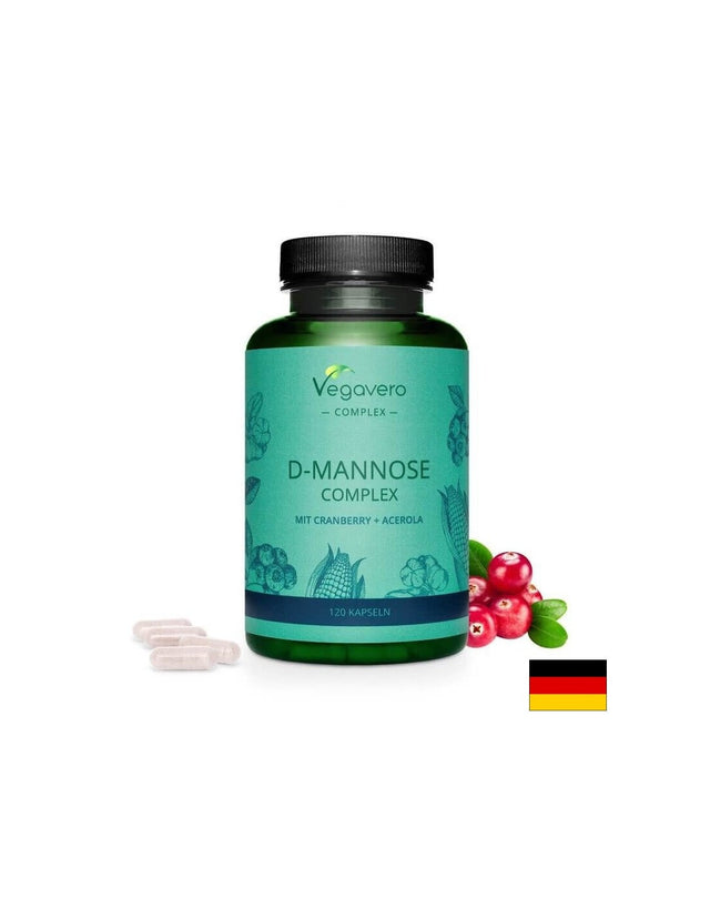 D-Mannose Complex mit Cranberry + Acerola/ Д-маноза комплекс с червена боровинка и ацерола, 120 капсули, 100% Vegan Vegavero  Vegavero - Nutra Best Bulgaria