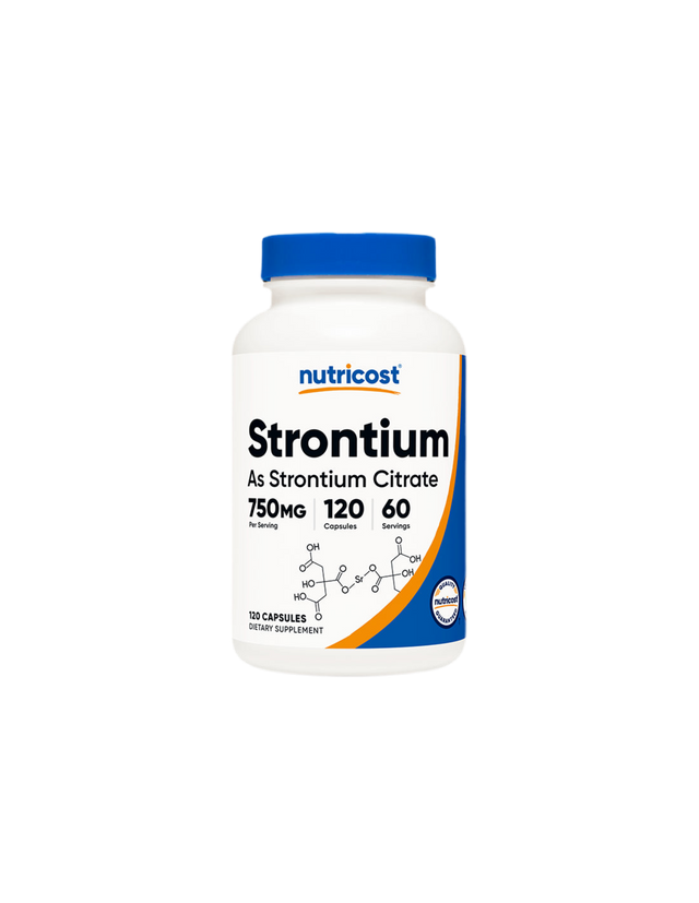 Кости и стави - Стронций (цитрат), 120 капсули Nutricost - Nutra Best Bulgaria