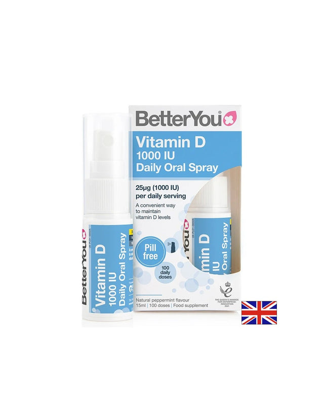 Витамин D3 – Имунитет и здрави кости, 1000 IU, 100 впръсквания, спрей 15 ml  BetterYou - Nutra Best Bulgaria
