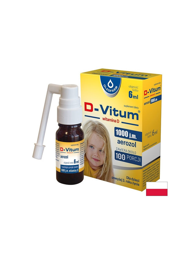 Витамин D3 – За здрави кости, зъби и имунна защита, 1000 IU, 6 ml спрей  Oleofarm - Nutra Best Bulgaria