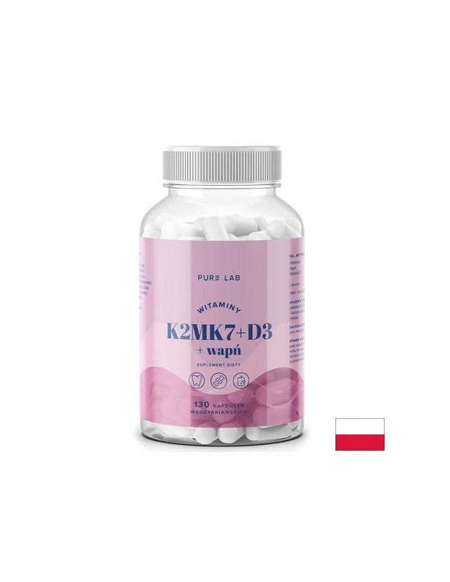 Витамин D3 1000 IU + K2 37.5µg и Калций– Здрави кости и зъби, 130 капсули  Aura Herbals - Nutra Best Bulgaria