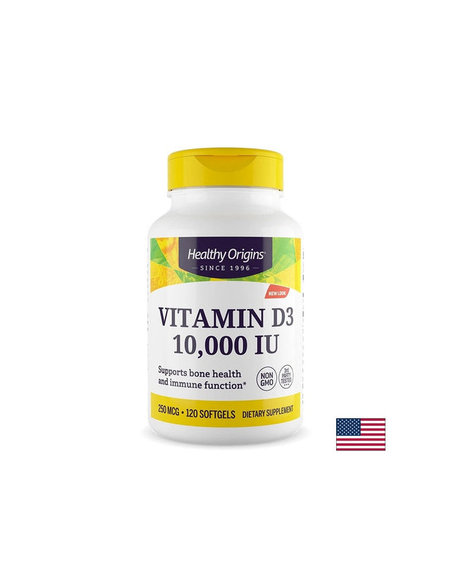 Витамин D3 Здрави кости и имунна система 25 µg / 1,000 IU, 120 капсули  Healthy Origins - Nutra Best Bulgaria