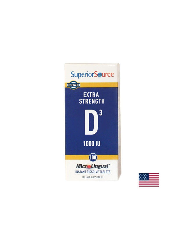 Витамин D3 25 µg  - костна система и имунитет, 100 сублингвални таблетки Superior Source  Superior Source - Nutra Best Bulgaria