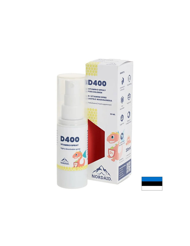 Кости, зъби и имунна защита - Витамин D3 400 IU, спрей за уста, 30 ml / 200 впръсквания Nordaid - Nutra Best