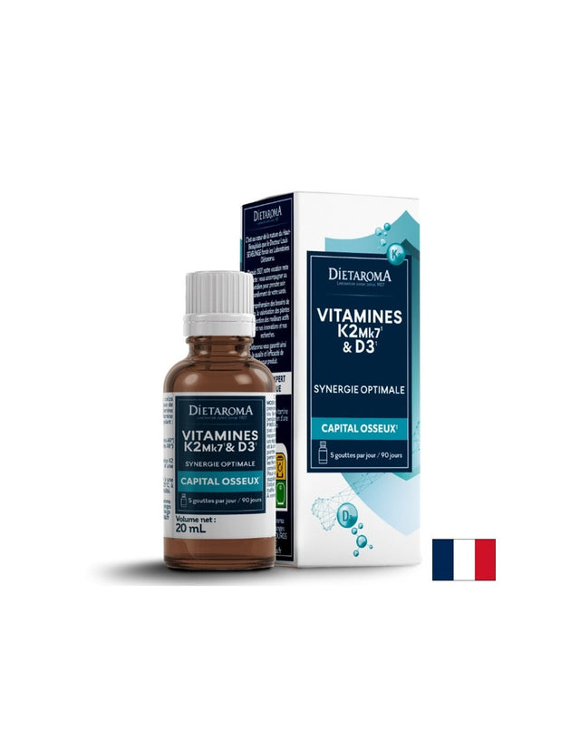 Грижа за костите - Витамин D3+ K2, 20 ml капки  Dietaroma - Nutra Best Bulgaria