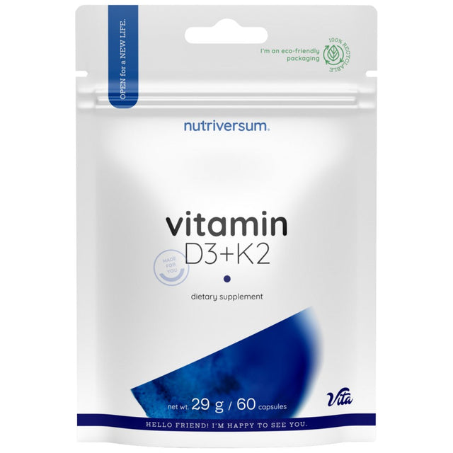 D3 + K2 Vitamin 60 капсули  Nutriversum - Nutra Best Bulgaria