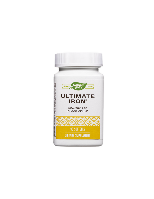 Ultimate Iron - Формула с желязо, фолат и витамин B12 (при анемия), 90 софтгел капсули Nature’s Way - Nutra Best Bulgaria