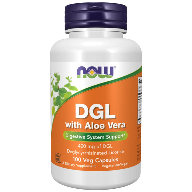 DGL With Aloe Vera - 100 капсули  NOW Foods - Nutra Best Bulgaria