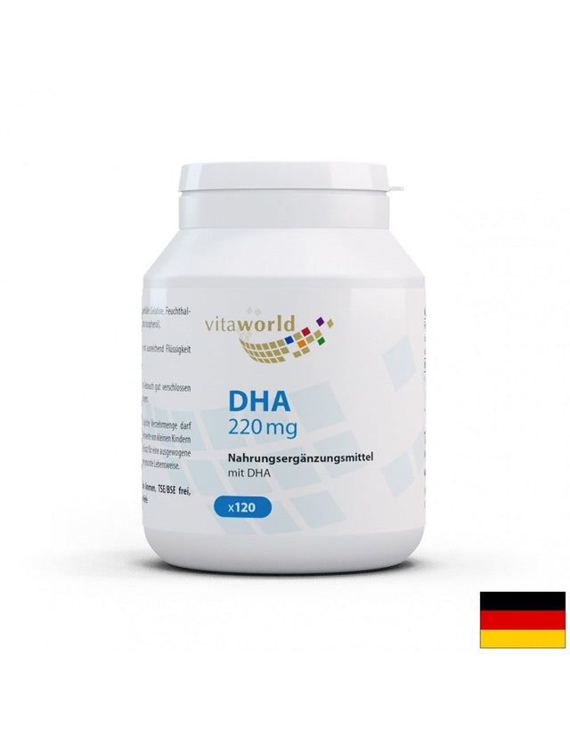 DHA / Докозахексаенова киселина 220 mg, 120 софтгел капсули  Vita World - Nutra Best Bulgaria