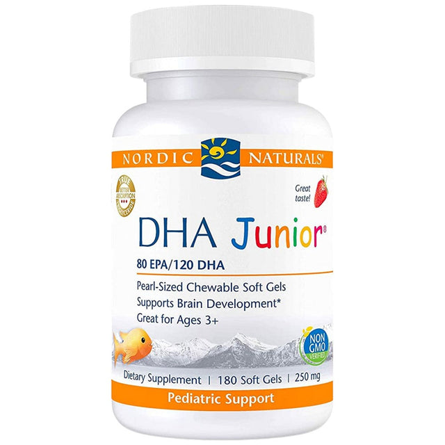 DHA Junior 250 mg - 180 Гел капсули  Nordic Naturals - Nutra Best Bulgaria