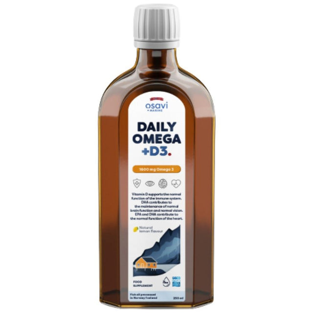 Daily Omega + D3 Liquid | Natural Lemon Flavored - 250 мл  Osavi - Nutra Best Bulgaria