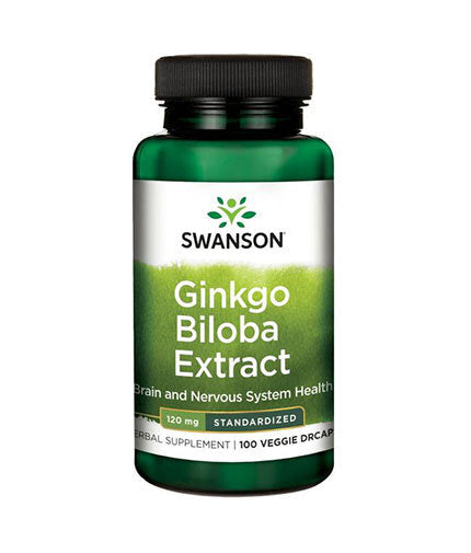 Delayed-Release Standardized Ginkgo 120 mg - 100 капсули  Swanson - Nutra Best Bulgaria