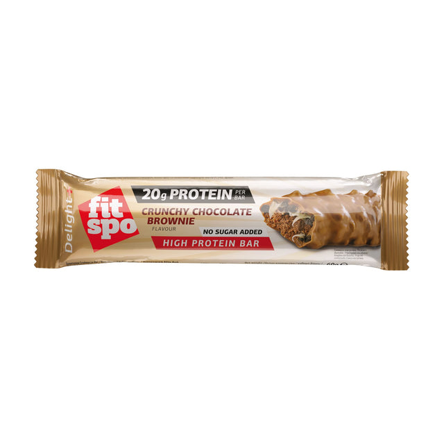Delight+ Crunchy Protein Bar Шоко Брауни - 60 грама  FitSpo - Nutra Best Bulgaria