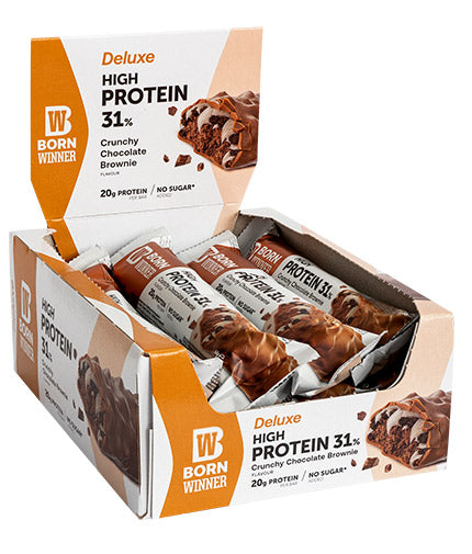 Deluxe Crunchy 31% High Protein Bar - 12 x 64 грама  Born Winner - Nutra Best Bulgaria