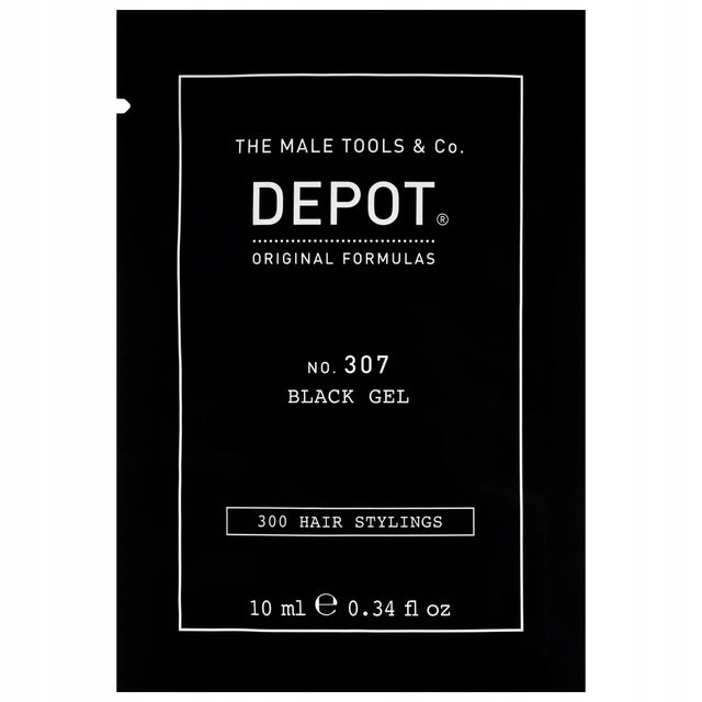 Depot, 300 Hair Stylings No. 307 Black, Botanical Complex, Hair Styling Gel, Temporary Coverage & Volume, Medium Hold, 10 ml  Depot - Nutra Best Bulgaria