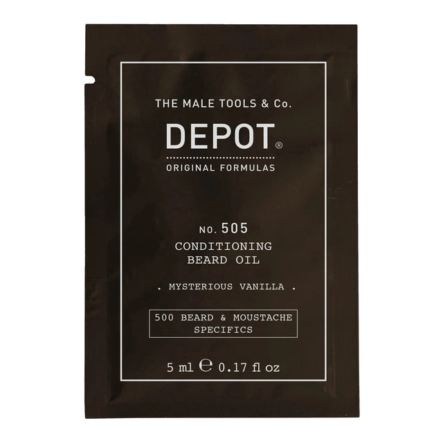 Depot, 500 Beard & Mustache Specifics No. 505, Beard Oil, Misterious Vanilla, Vitamin E, For Shine & Softness, 5 ml  Depot - Nutra Best Bulgaria