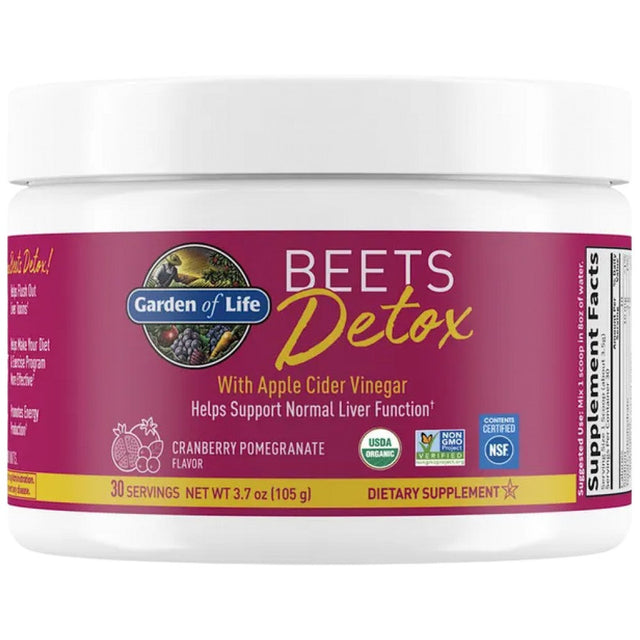 Detox Beets Powder | With Apple Cider Vinegar - 105 грама  Garden Of Life - Nutra Best Bulgaria
