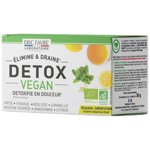 Detox Vegan | Herbal Detoxifying Tea - 20 Сашета  Eric Favre - Nutra Best Bulgaria