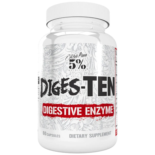 Diges-TEN | Digestive Enzymes - 60 капсули  Rich Piana 5% Nutrition - Nutra Best Bulgaria
