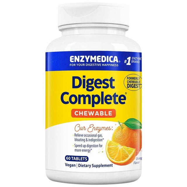 Digest Complete Chewable - 60 Дъвчащи таблетки  Enzymedica - Nutra Best Bulgaria