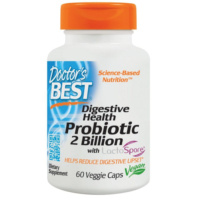 Digestive Health Probiotic | 2 Billion with LactoSpore - 60 капсули  Doctor’s Best - Nutra Best Bulgaria