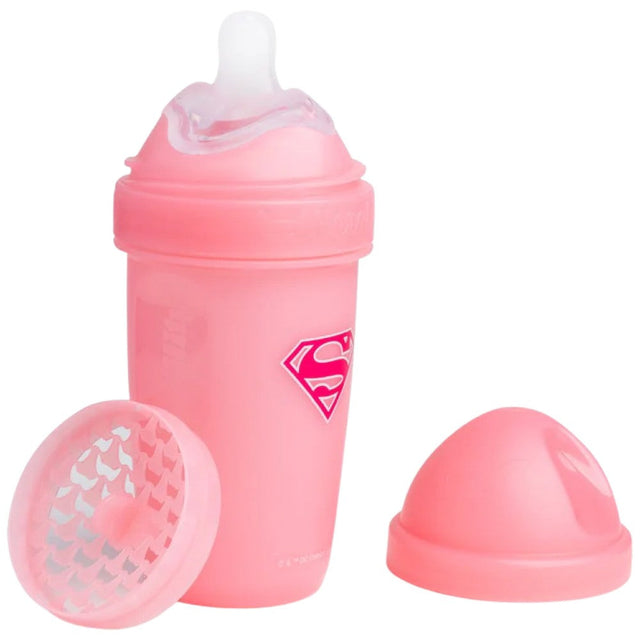 Double Anti-Colic Baby Bottle 240 ml / Supergirl - 240 мл  Herobility - Nutra Best Bulgaria