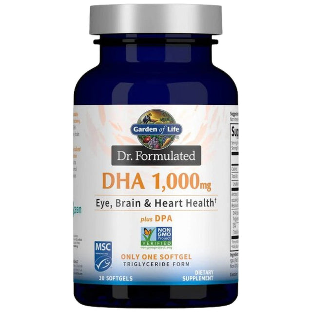 Dr. Formulated DHA 1000 mg - 30 Гел капсули  Garden Of Life - Nutra Best Bulgaria