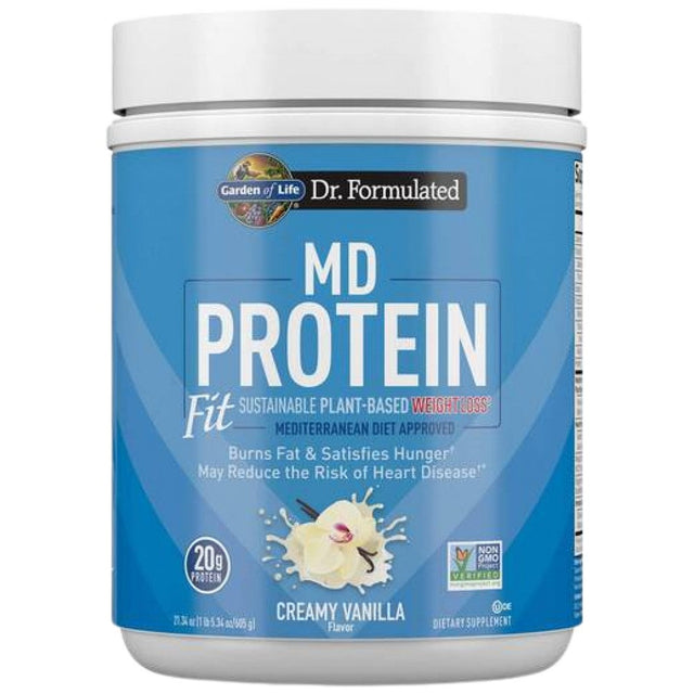 Dr. Formulated MD Protein FIT | Sustainable Plant-Based Powder - 605 грама  Garden Of Life - Nutra Best Bulgaria