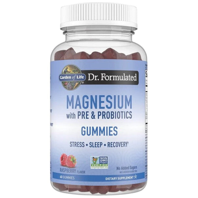 Dr. Formulated Magnesium | Pre & Probiotics Gummies - 60 желирани бонбони  Garden Of Life - Nutra Best Bulgaria
