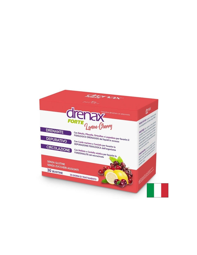 Диуретична детокс формула - Дренакс - Drenax® с бяла бреза, касис и миши уши, 30 сашета, с вкус на лимон и череша  Paladin Pharma - Nutra Best Bulgaria