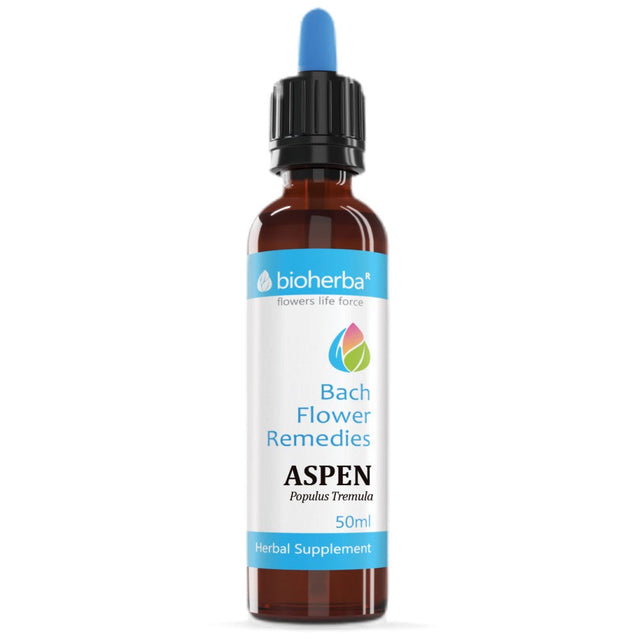 Drops Bach Flower Remedies  Aspen | Populus Tremula - 50 мл  Bioherba - Nutra Best Bulgaria