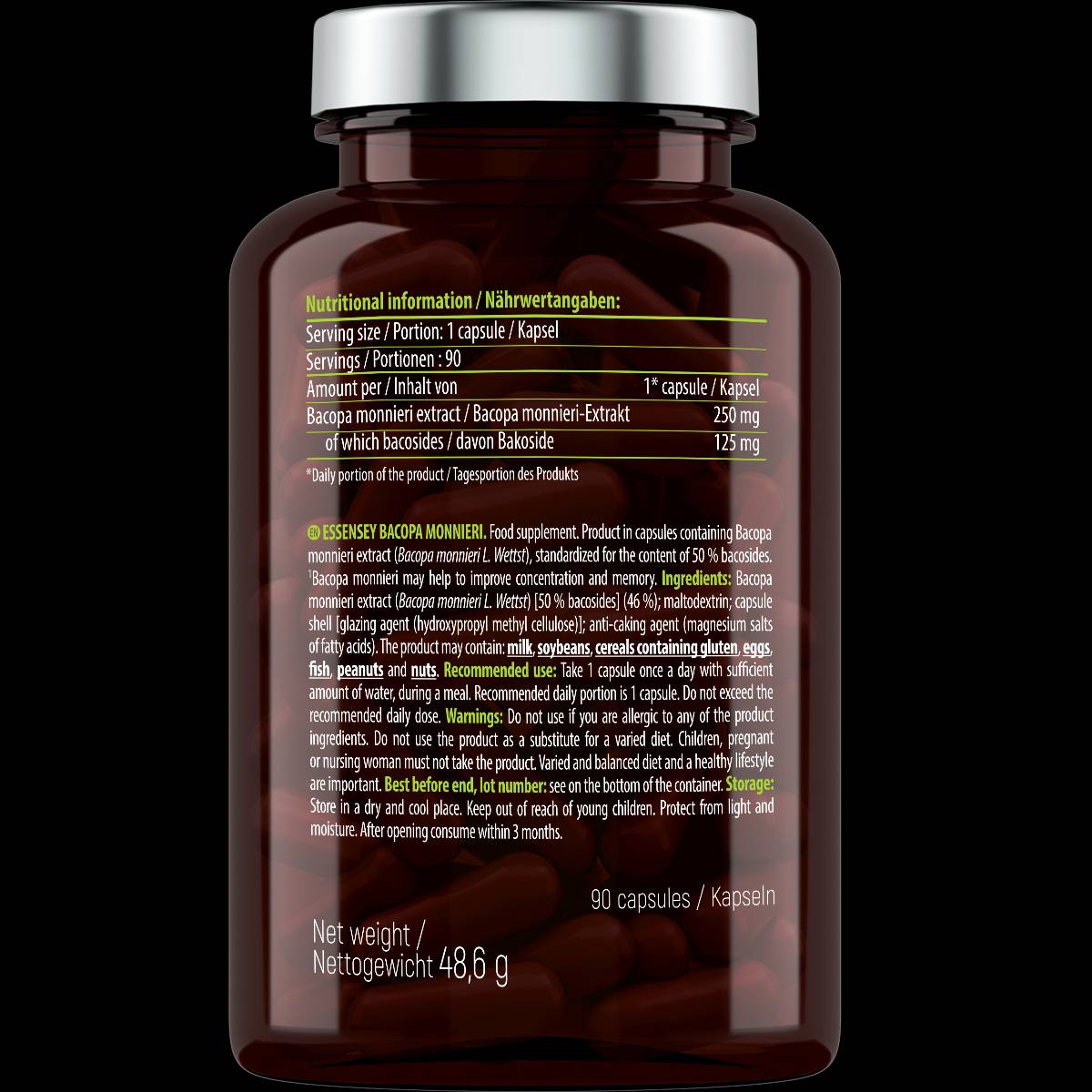 Bacopa Monnieri 250 mg - 90 капсули  ESSENSEY - Nutra Best Bulgaria