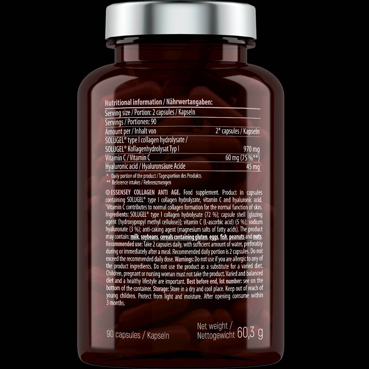 Collagen Anti Age | with Vitamin C & Hyaluronic Acid - 90 капсули  ESSENSEY - Nutra Best Bulgaria